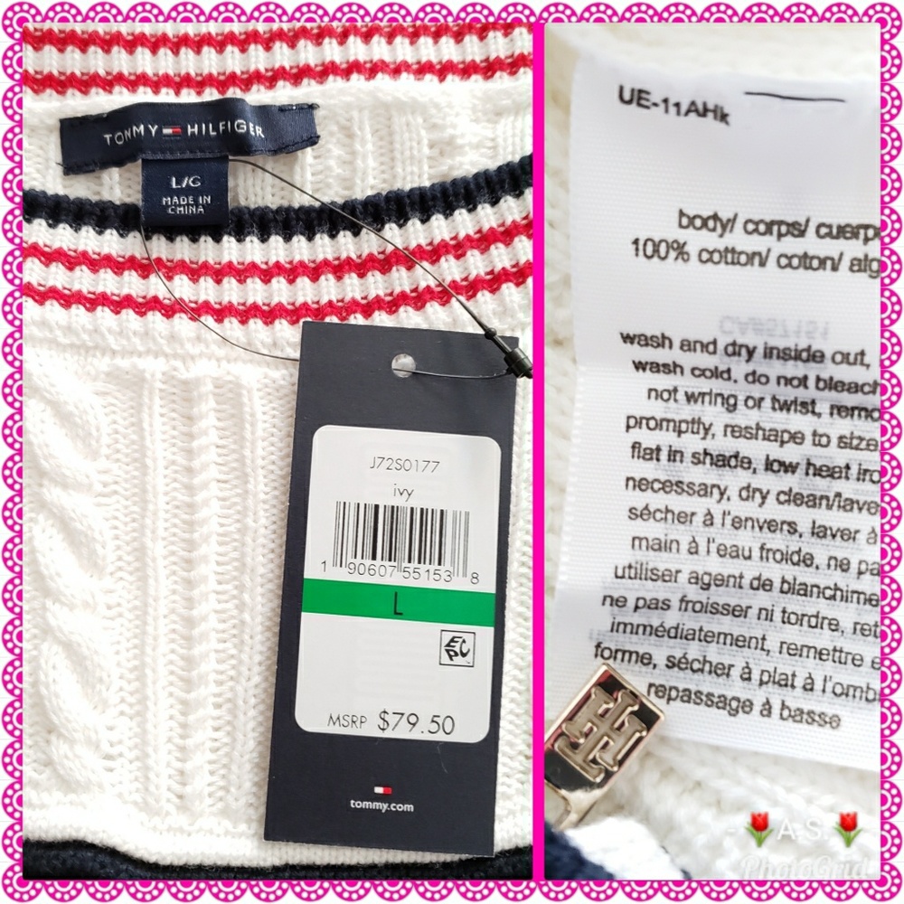 Tommy Hilfiger Sweater Spellout Knit Long Sleeves - Picture 7 of 8